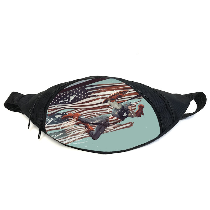 Поясна сумка бананка Капітан Америка (GB — Captain America 02) Gear Bag чорна