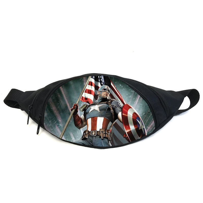 Поясна сумка бананка Капітан Америка (GB — Captain America 03) Gear Bag чорна