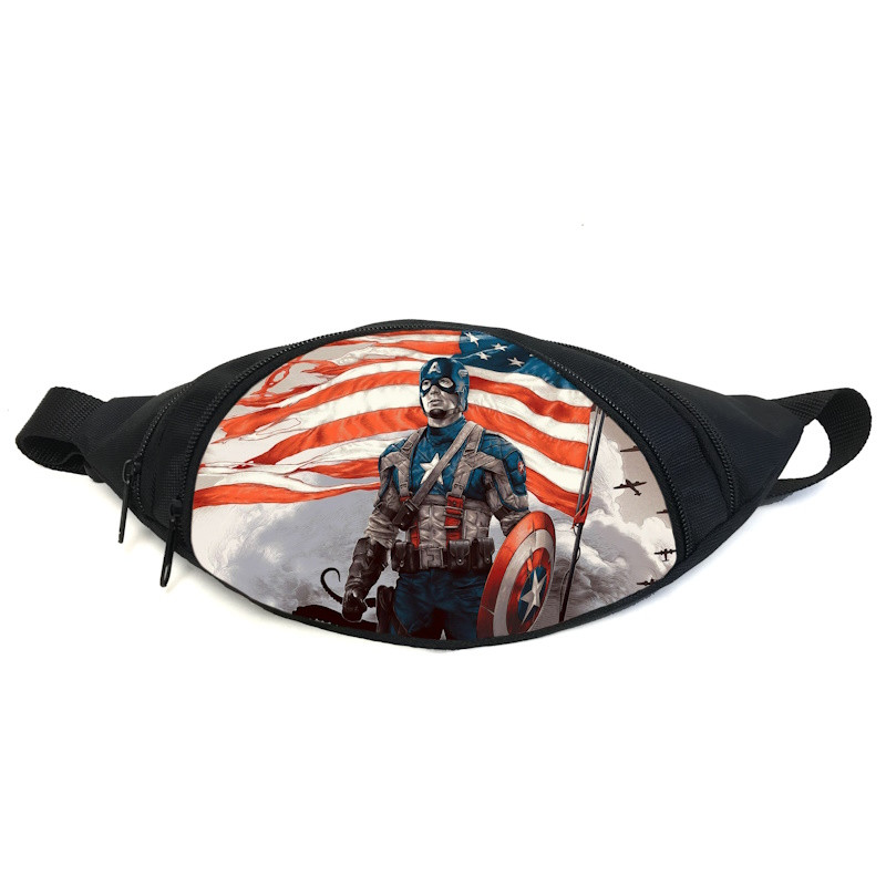 Поясна сумка бананка Капітан Америка (GB — Captain America 07) Gear Bag чорна