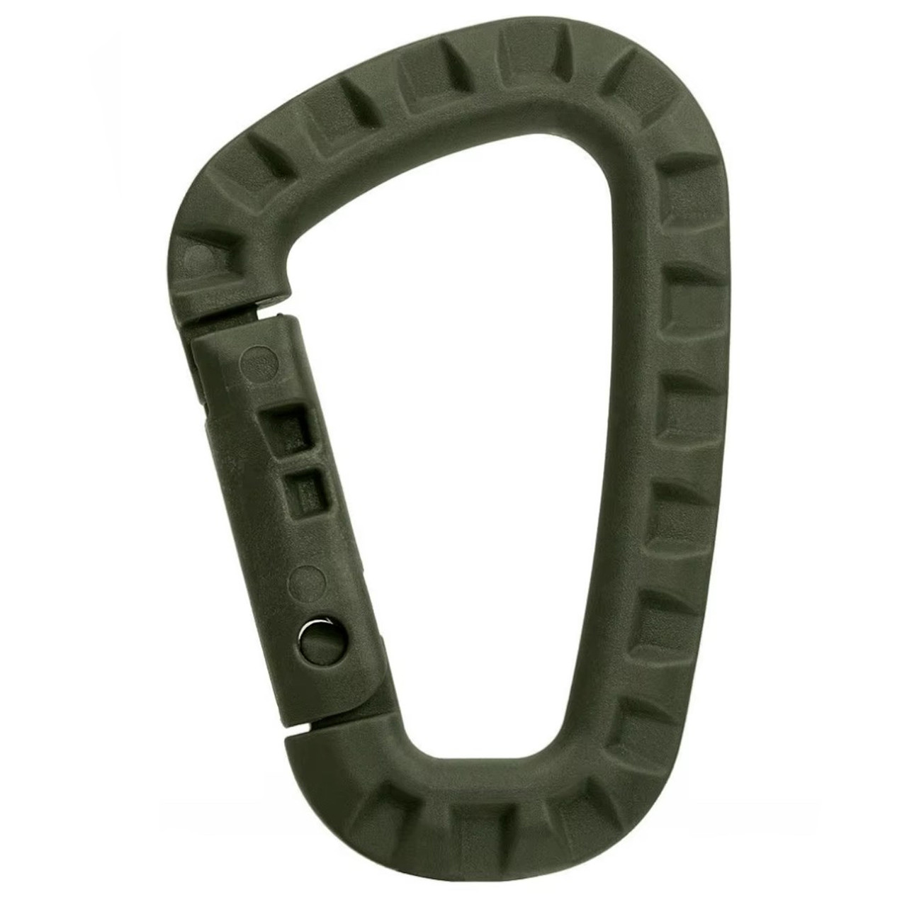 Карабін 8,5 см карабін пластиковий D-подібний Mosqueton EDC olive, фото 1