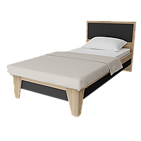 Односпальне ліжко без вкладки Сканді 90х200 ДСП Дуб Пісочний і Графіт Neman