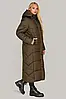 Практичне жіноче зимове пальто з капюшоном, жіночий довгий пуховик великі розміри, фото 2