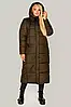 Практичне жіноче зимове пальто з капюшоном, жіночий довгий пуховик великі розміри, фото 4