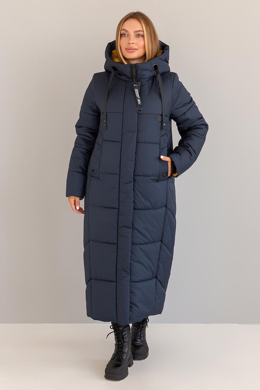 Гарне жіноче зимове пальто пуховик з капюшоном, жіночий подовжений пуховик, фото 1