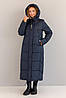 Гарне жіноче зимове пальто пуховик з капюшоном, жіночий подовжений пуховик, фото 2