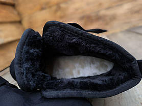 Угги ботиночки ЧЕРНЫЕ BLACK с лейбл UGG на липучках и высокой подошве, фото 6
