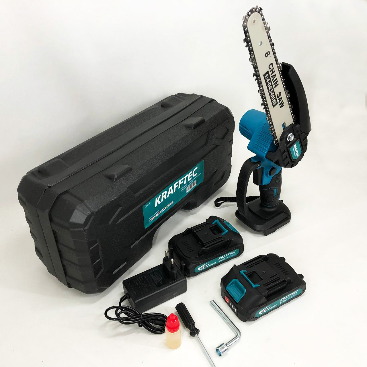 Електропила для дачі та саду Krafftec 20 см, Електрична пила для точного розпилювання деревини CK-34, фото 1