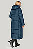 Стильне утеплене жіноче зимове пальто з капюшоном, жіночий пуховик для пишних форм, фото 2