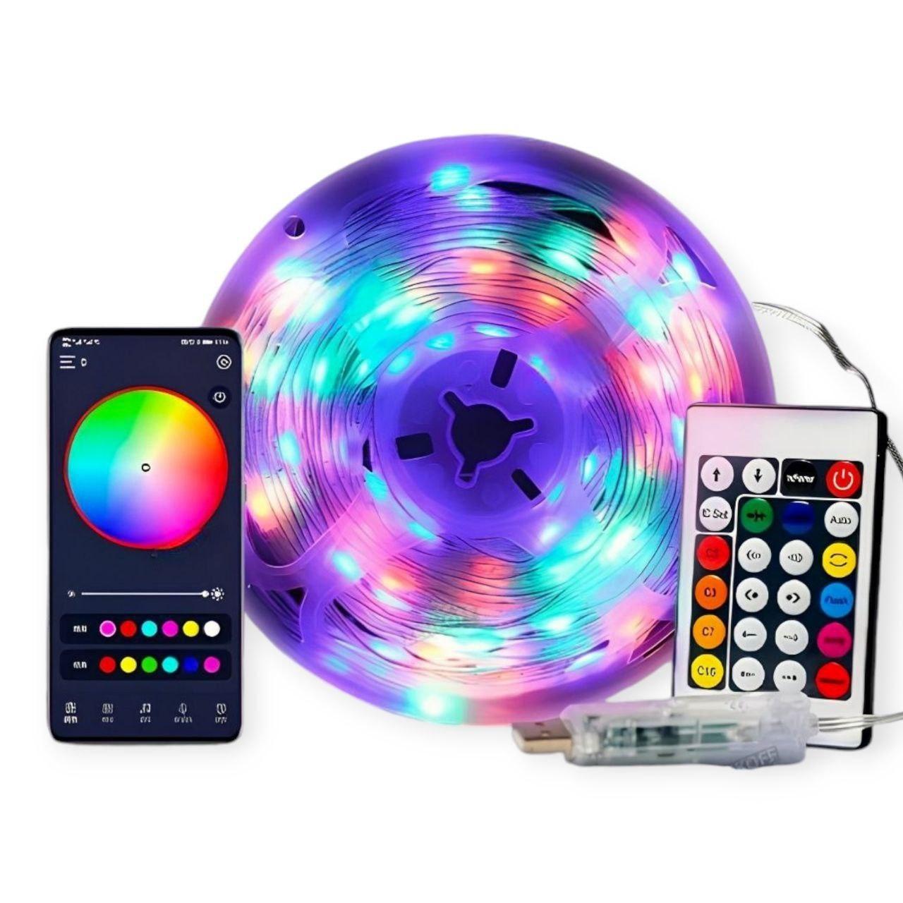 Світлодіодна Led гірлянда bluetooth 10 м із застосунком керування через телефон гірлянда на блютузі з пультом