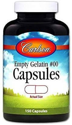 Пустая желатиновая капсула большая # 00 Large #00 Empty Caps Carlson ...