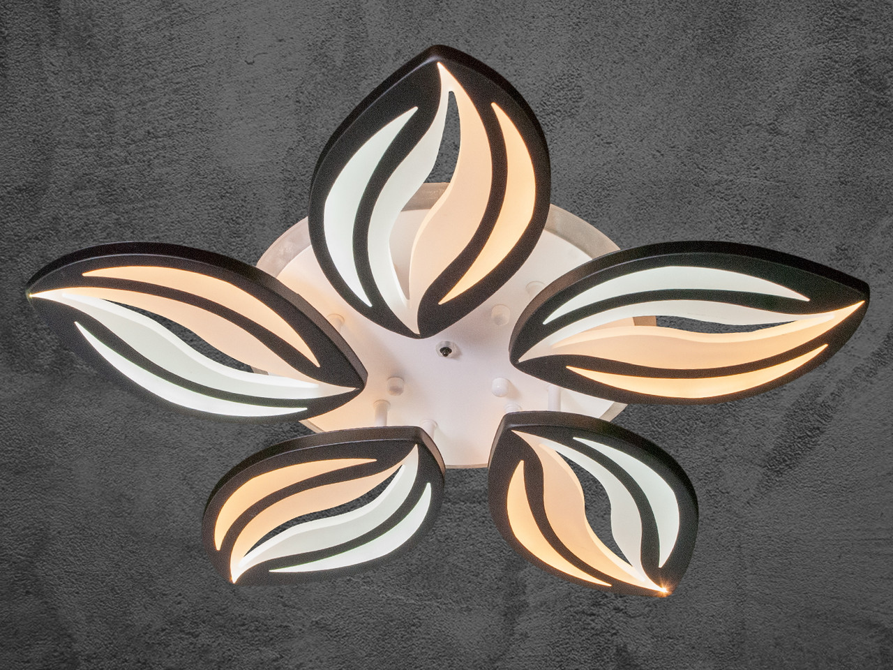 Елегантна світлодіодна люстра з димером для спальні, чорна, 95 W 8092/5BK LED 3color dimmer, фото 1