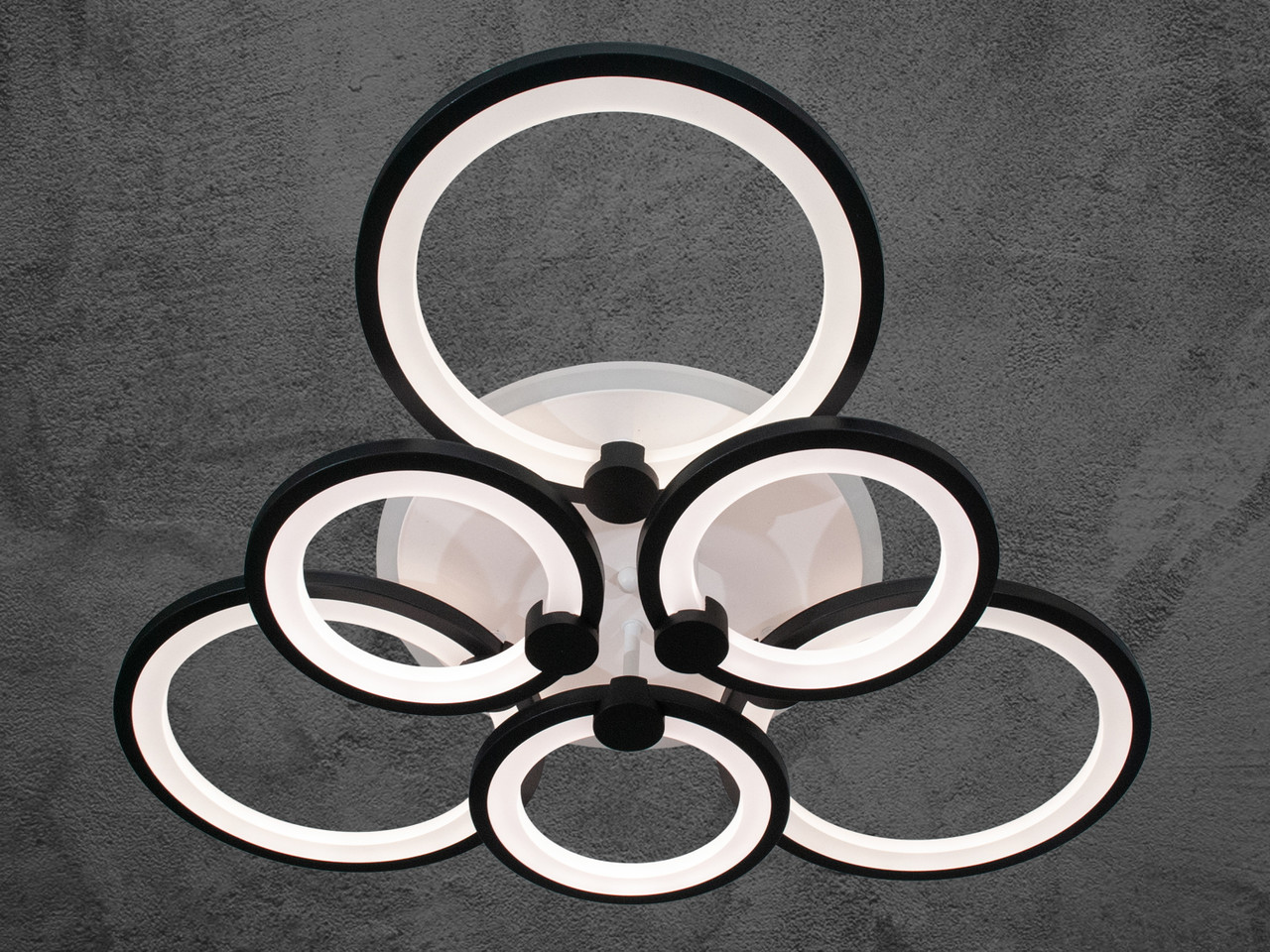 Акрилова світлодіодна люстра у вітальню, колір чорний, 140 W на 20 м2 D8022-3+3BK-LS