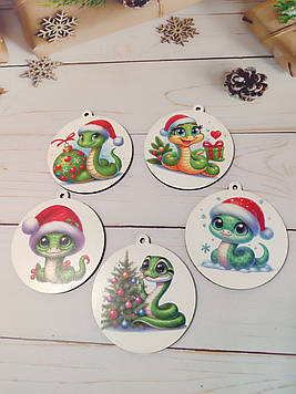 Комплект новорічних іграшок №2 "Змія", символ року 2025