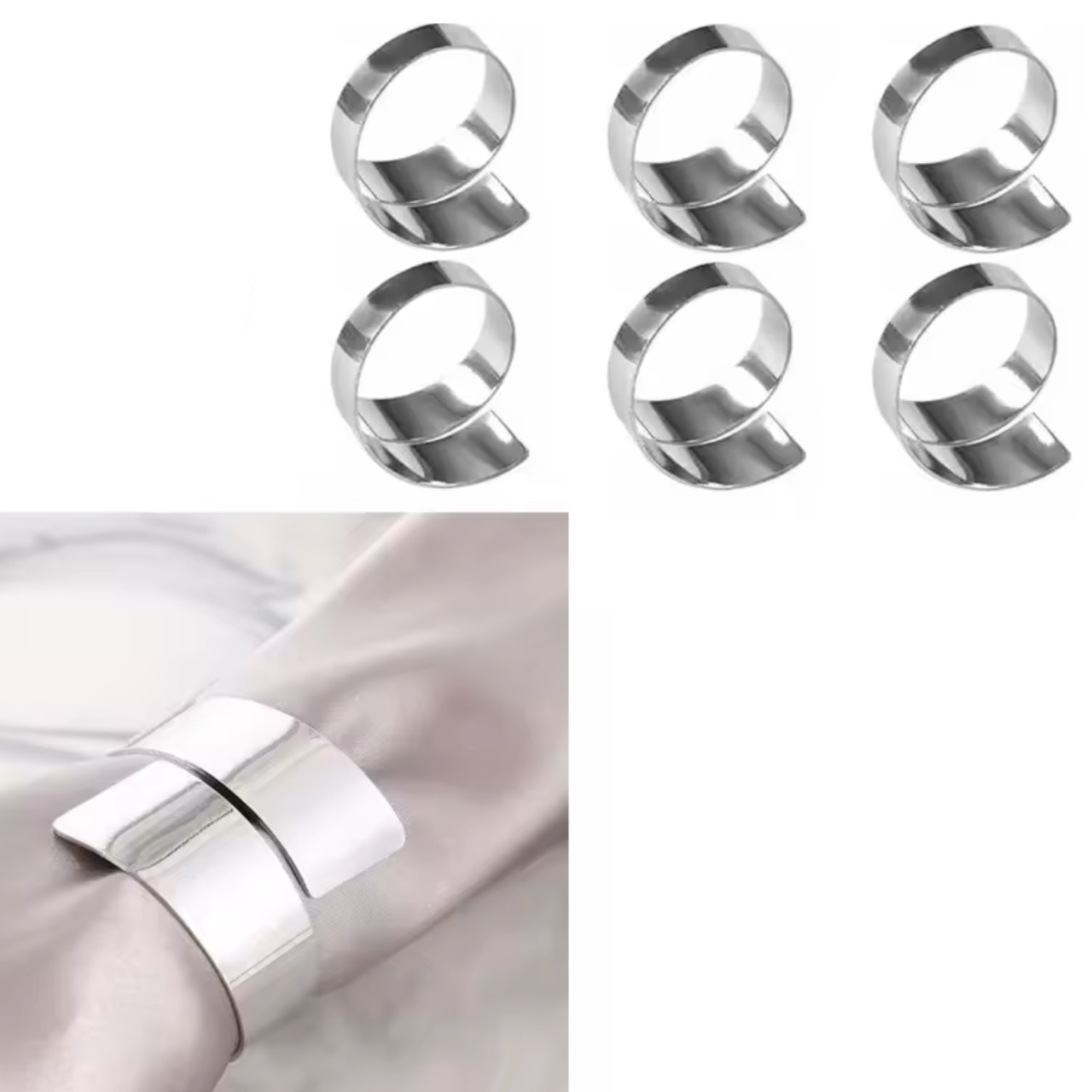 Набір кілець для серветок Silver 6 шт