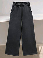 Штани теплі чорні палаццо для дівчинки підліткові 116 122 128 134.140.152.158 зріст