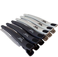 Затискачі для стрижки волосся чорно-білі пластикові JRL, 6 шт