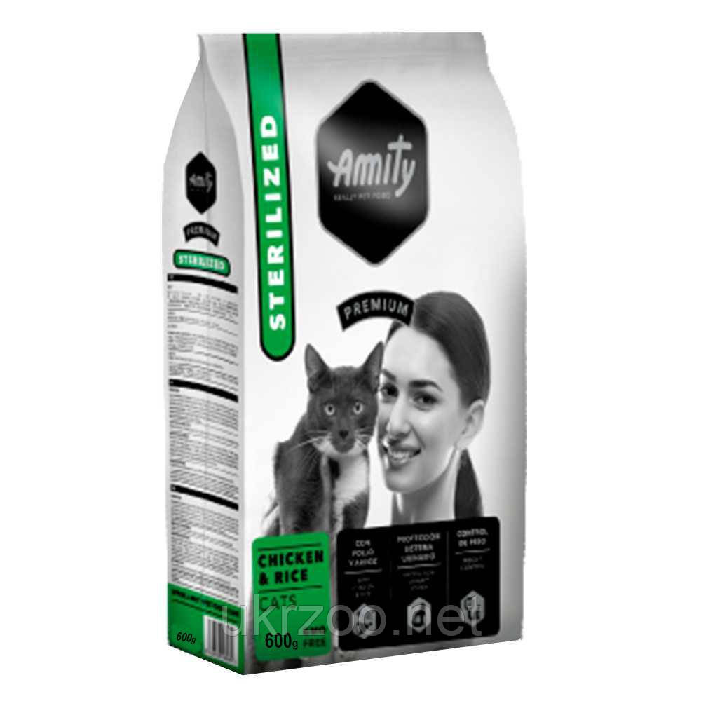 Корм для котів AMITY Sterilized Chicken, для стерилізованих, з куркою, 600g