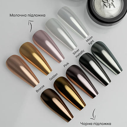 Дзеркальна втирка GaMa Mirror Powder Bronze, 0.3 г бронза, фото 2