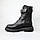 Шкіряні зимові жіночі черевики в чорному кольорі з хутряною підкладкою, фото 3
