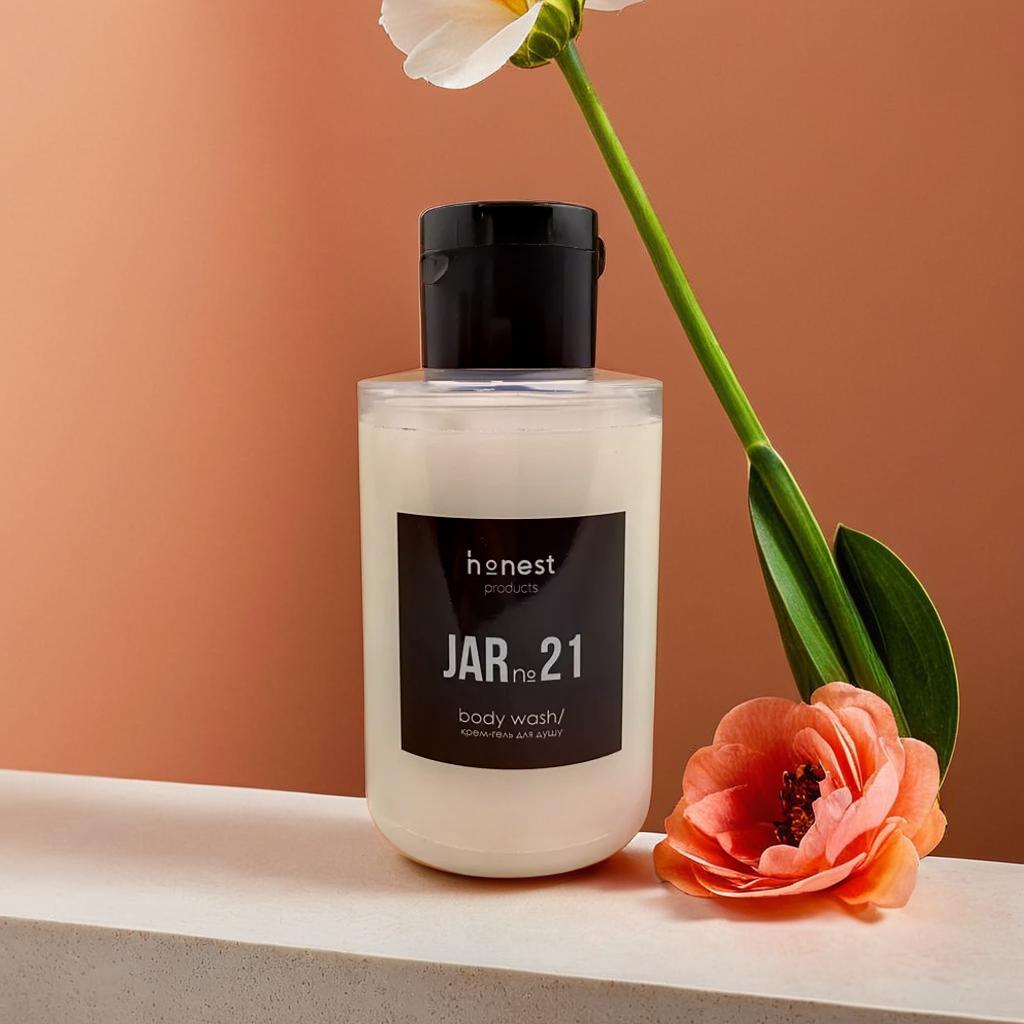 Гель-крем для душу пом'якшуючий JAR №21 vanilla очищення та зволоження для сухої, чутливої шкіри 100 мл, фото 1