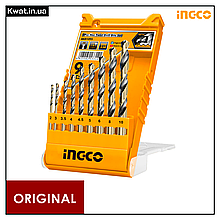 Набір свердел по металу 2-10 мм INGCO Сталь HSS 9 шт