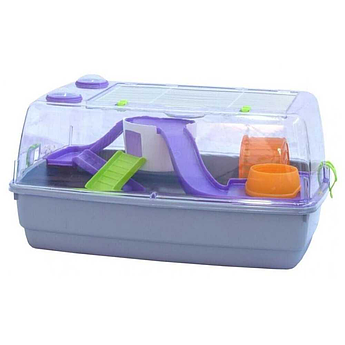 Вольєр клітка для хом'яка BERNIE DELUXE 53x38x26cm синій або сірий піддон +