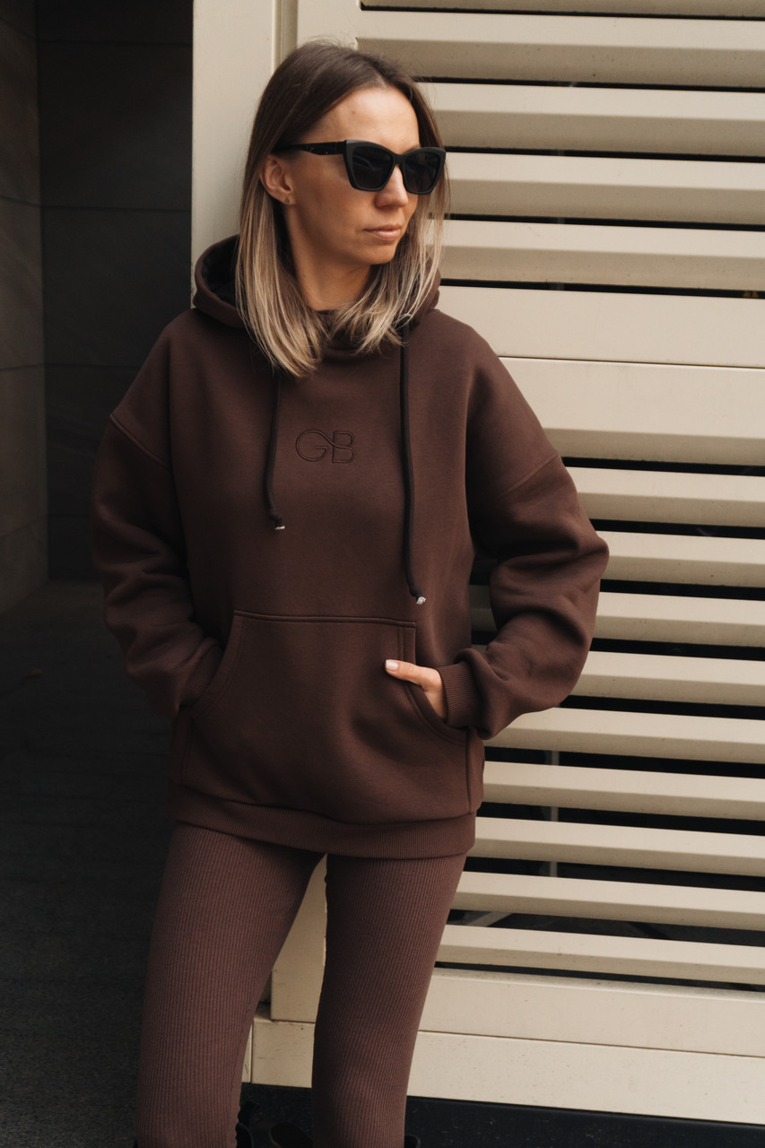 Жіноче коричневе худі на флісі GB_style