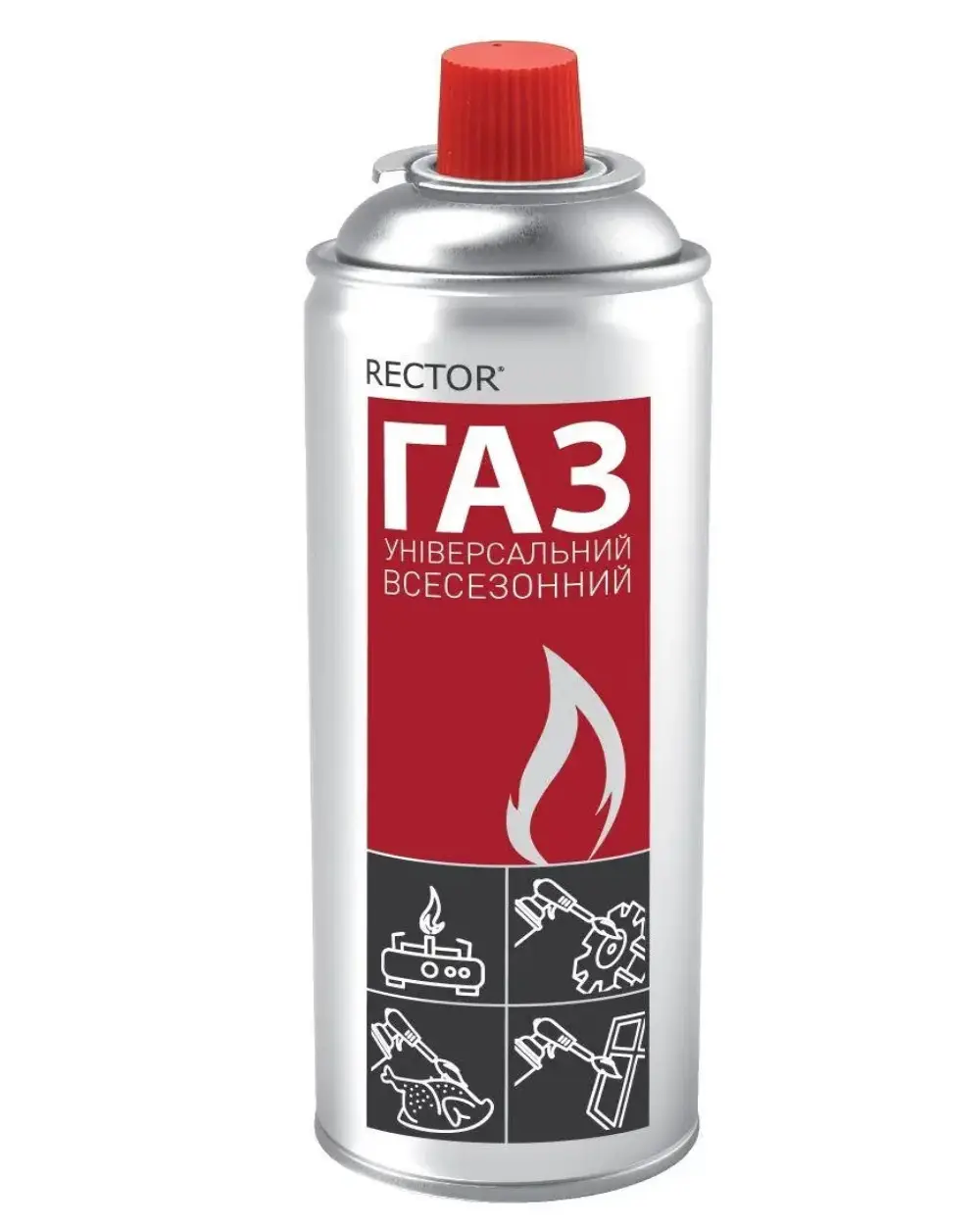 Газ в балоні 220г, RECTOR всесезонний,універсальний (12шт/ящик) ПТ-5801