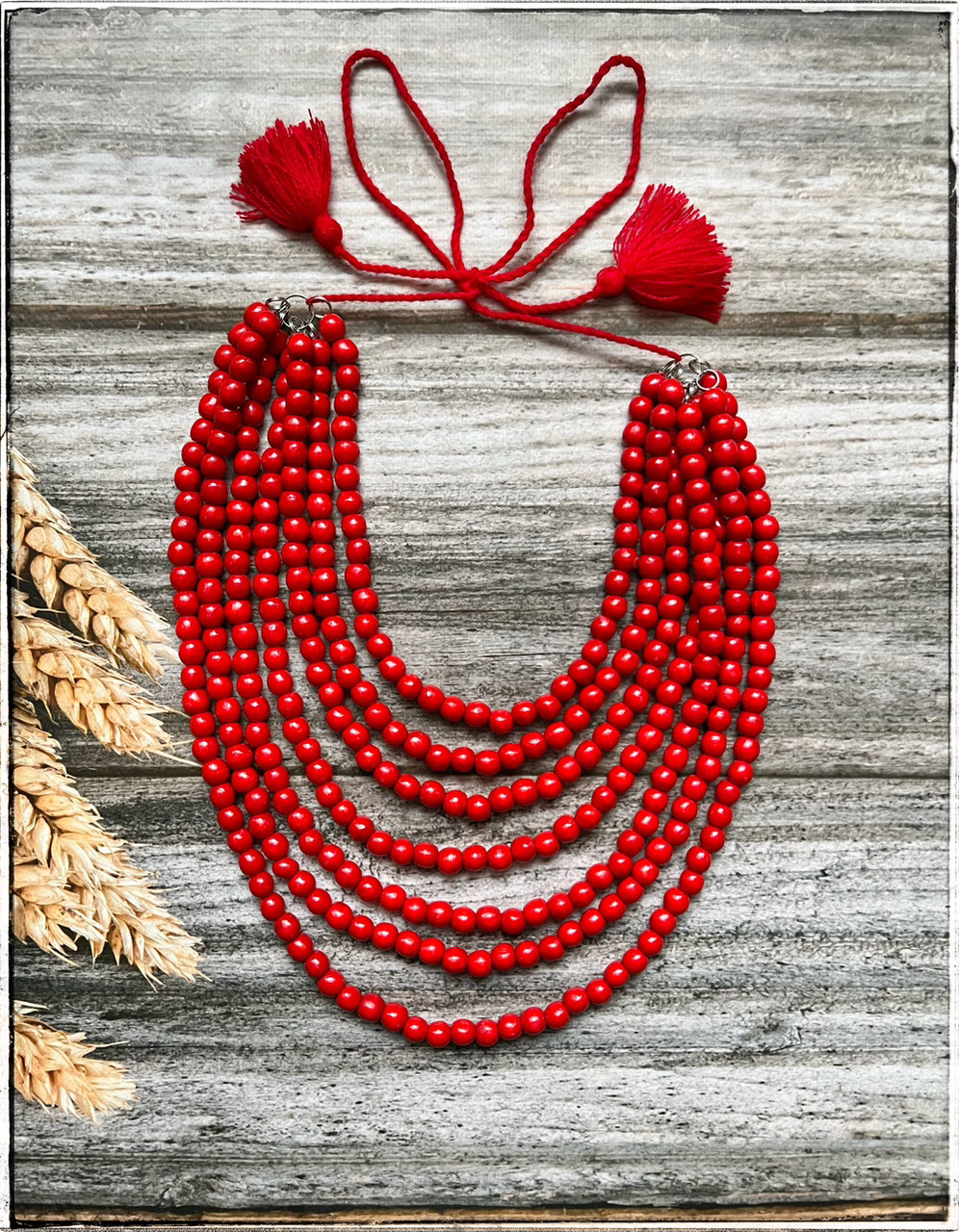 Намисто Старовинне Сімка червоне однорядне, фото 1