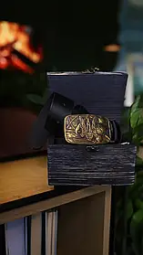 Паски чоловічі з натуральної шкіри "Булава" Чорний | Подарунок чоловікові, братові, куму на День Народження