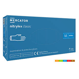 Рукавички нітрилові Нітрилекс КЛАСІК СИНІ, nitrylex 50 пар/100 шт, М