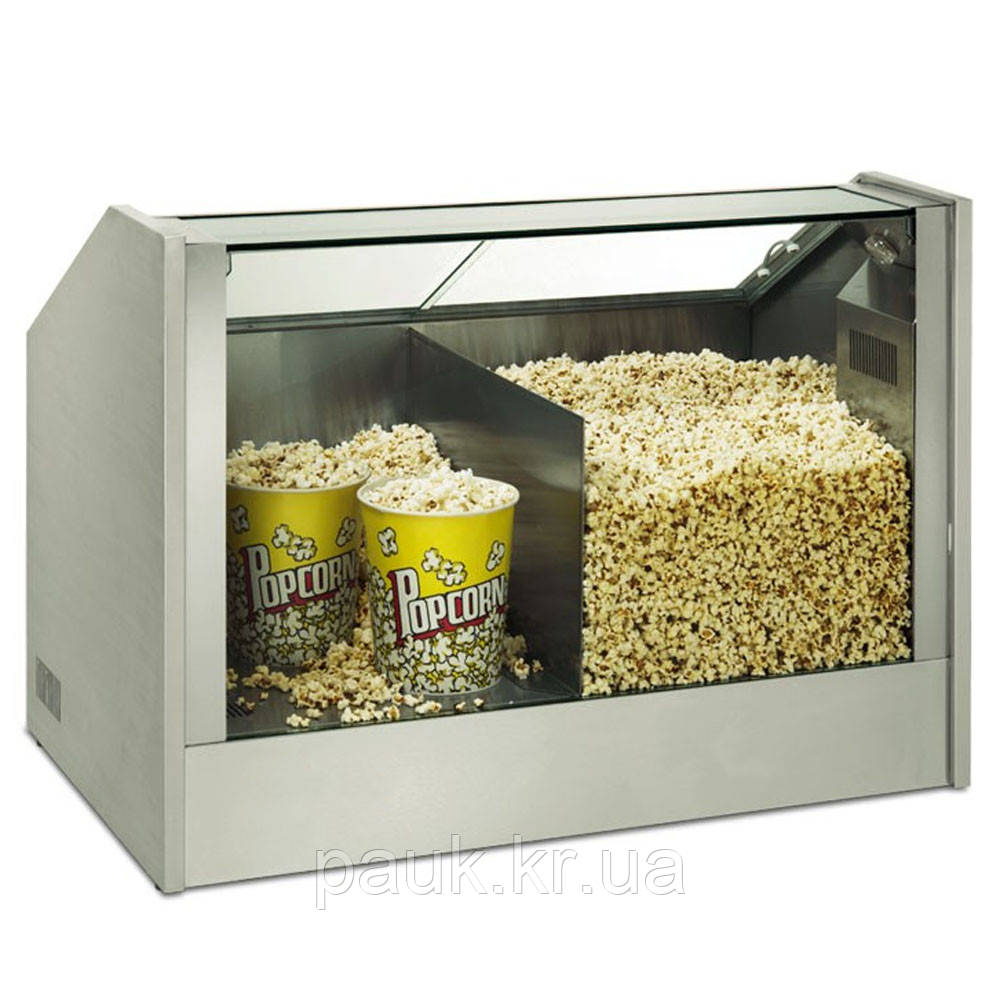 Теплова вітрина для попкорну на декілька секцій, вітрина з підігрівом для зберігання попкорну, вітрина для продажу попкорну, фото 1
