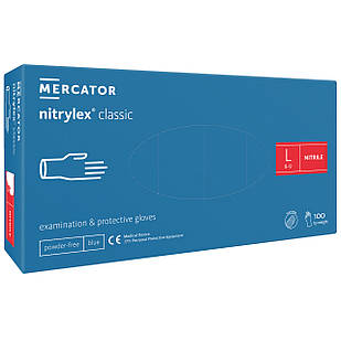 Рукавички нітрилові Нітрилекс КЛАСІК СИНІ, nitrylex 50 пар/100 шт, L