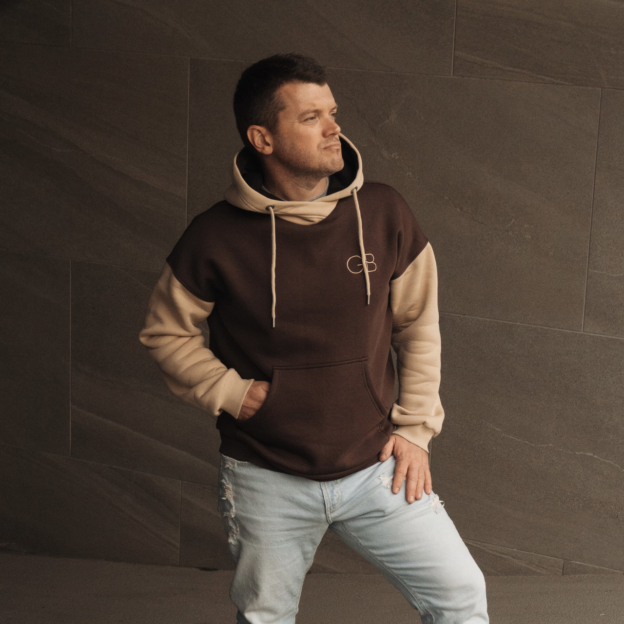 Чоловіче тепле худі коричневе GB_style