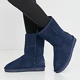 Зимові уги середні сині замша розмір 36 37 38 39, фото 7