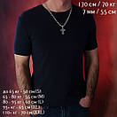 Срібна цепочка з хрестиком чоловіча. Двосторонній срібний хрест св Миколай і чоловічий ланцюжок бісмарк, фото 8