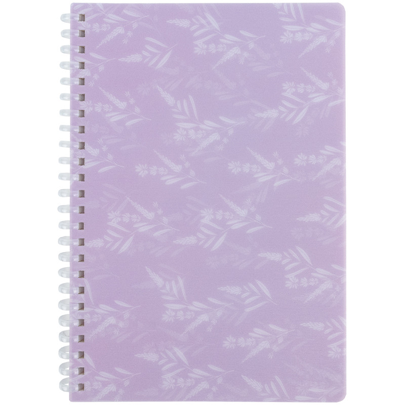 Блокнот на спіралі пласт. обкл., А5, 80 арк.,кл., Lavender 1, фото 1
