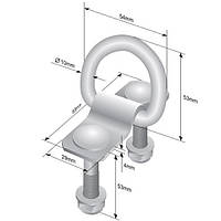 Петля такелажна SUER D-кільце 2000 кг з кріпленнями