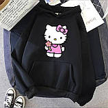 Жіноче вільне худі з принтом Hello Kitty, фото 7