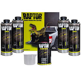 Чорне 2K антигравійне покриття Раптор U-Pol Raptor 3:1 Black 2844+948мл