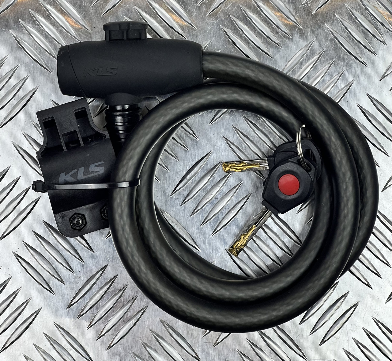 Замок на велосипед велозамок KLS Hardcoil, спіраль 15х1500 мм, димчасто-чорний, фото 1