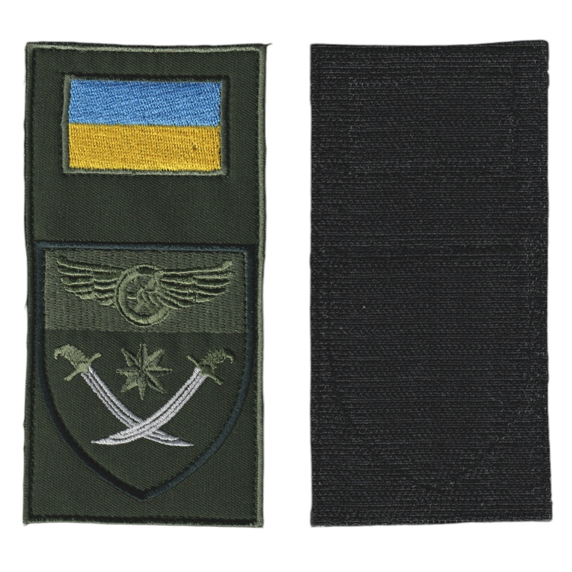 Шеврон патч нашивка ДССТ 756 полк охорони, на оливковому фоні оливковий, 7*14см.