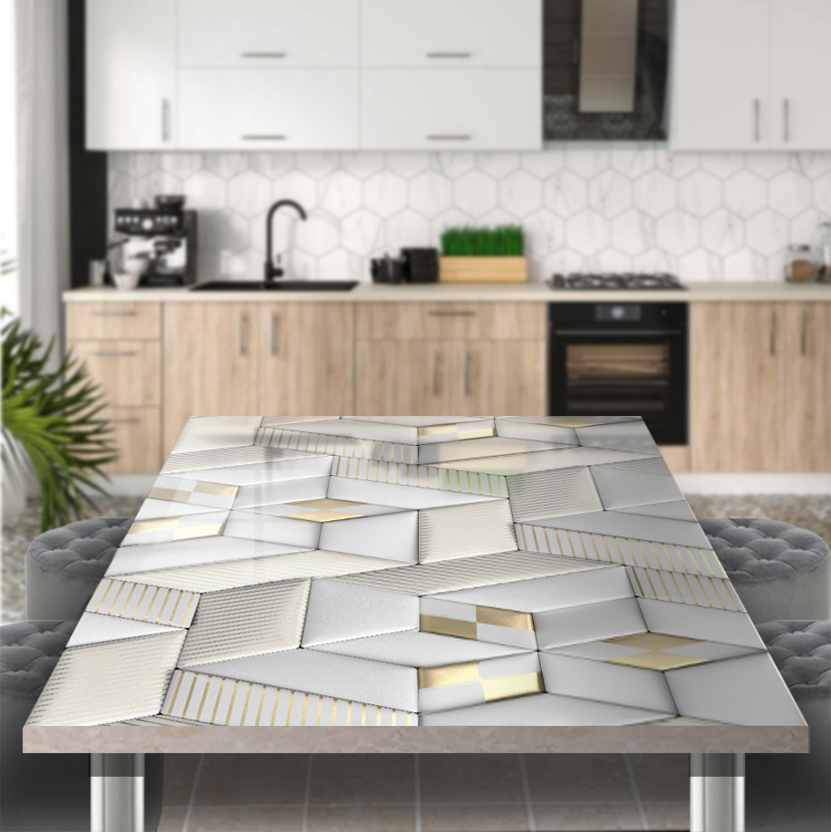 Наклейка на стіл 60 х 100 см, з фотодруком та захисною ламінацією з імітацією шкіряного покриття (БП-s_3d1024)