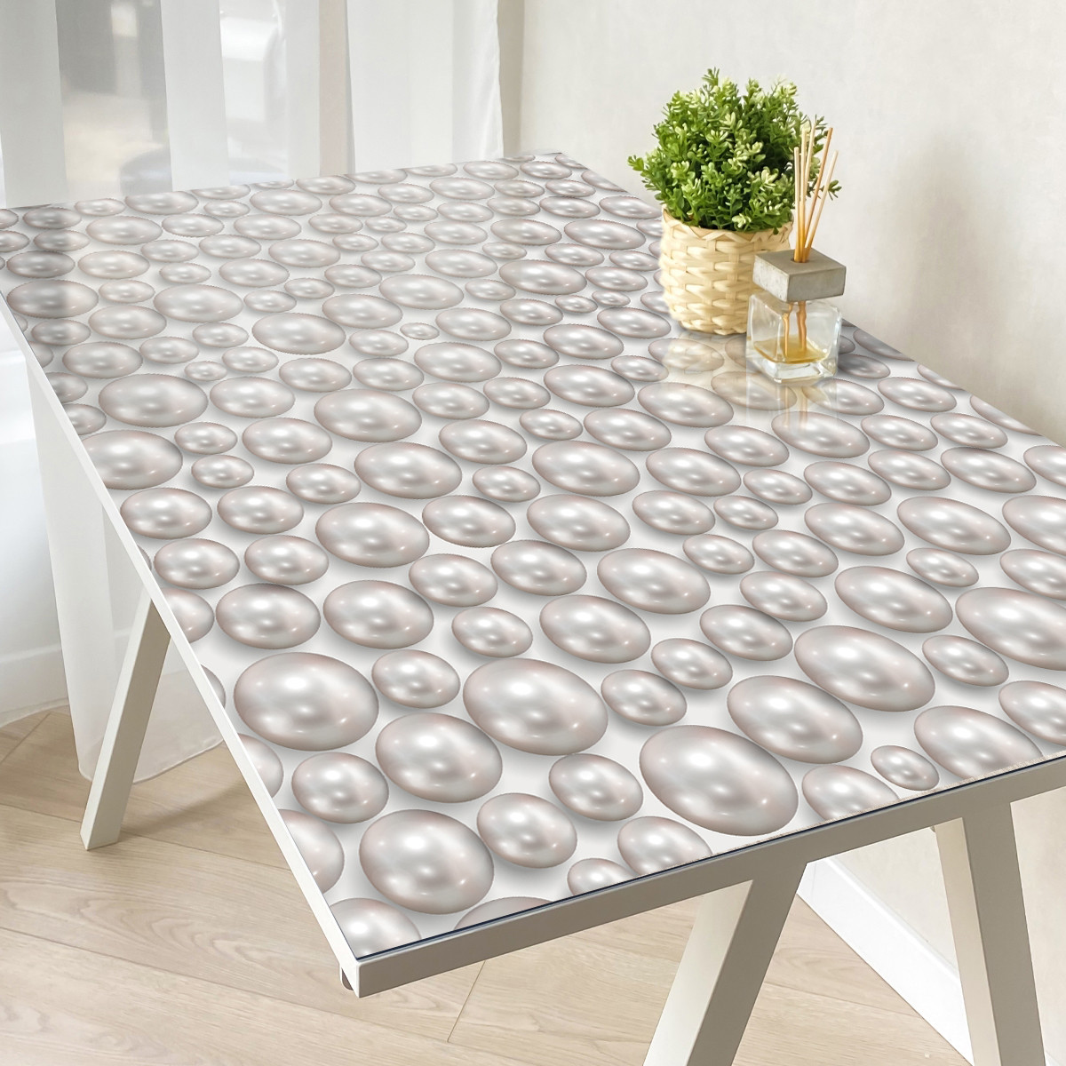 Фартух для кухні пузири, перли, перлинні кульки Самоклейка 59 x 100 см (tx293-1/1)