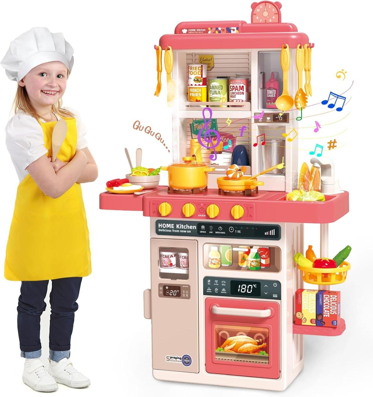 Дитяча пластикова кухня Lolly Kids LK225 78 см + ефекти та 50 аксесуари (9795)