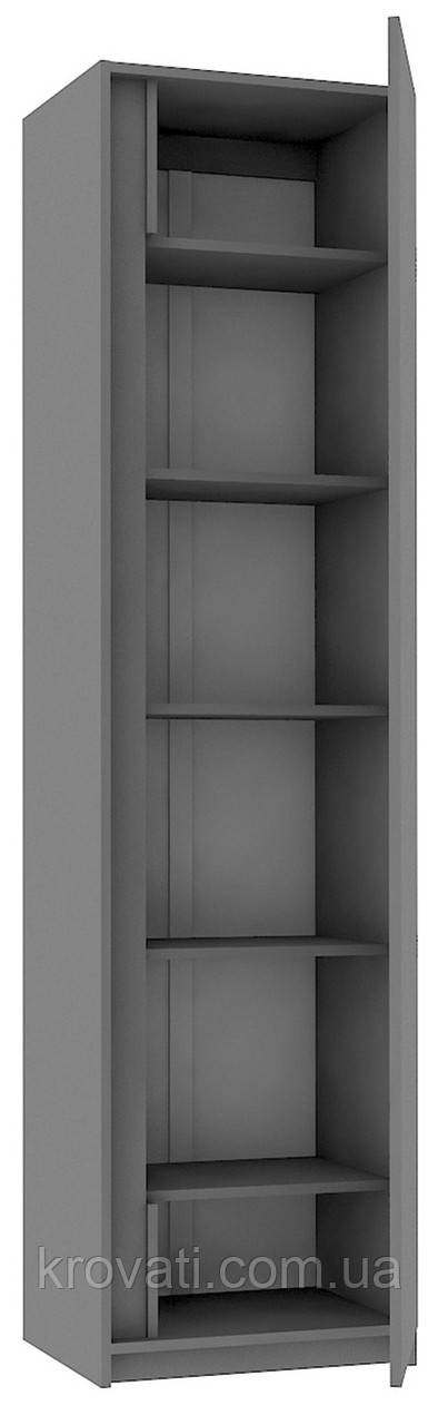 Шафа-пенал з полицями та дзеркалом "Брайт" 520 х 376 х 2000 h Майстер Форм . Антрацит