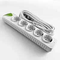 Мережевий подовжувач 5 розеток 2 метри (2500 Вт)