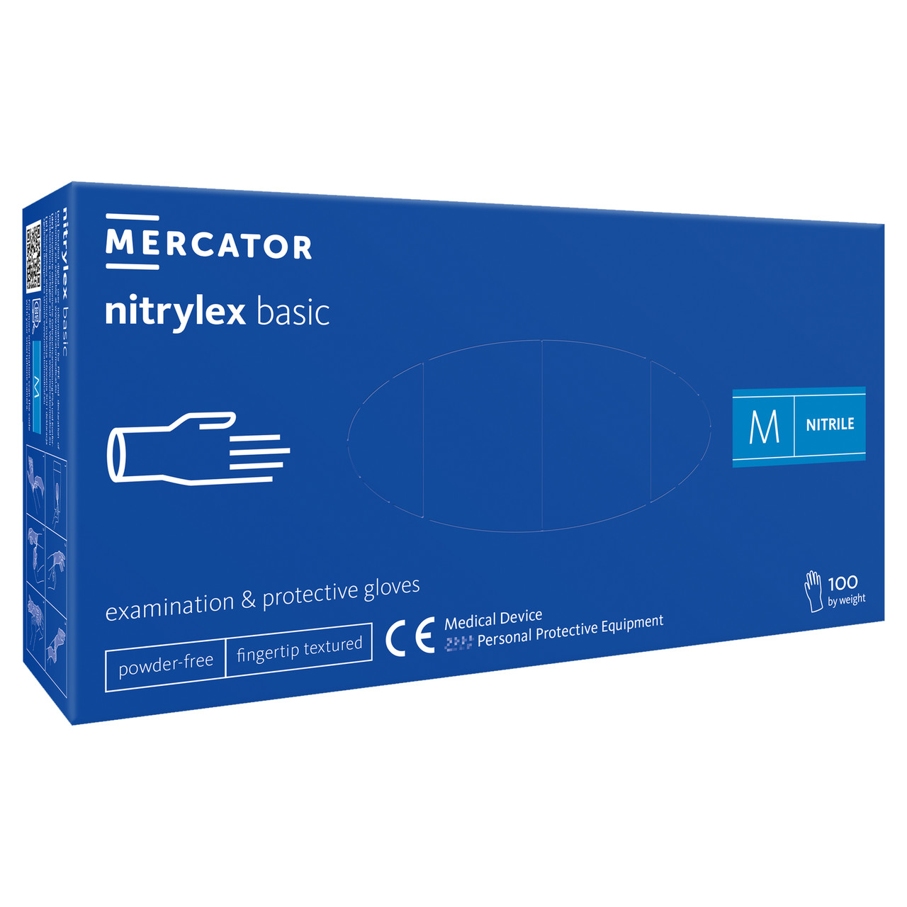Рукавички нітрилові Nitrylex Basic "M" Сині - 100 шт/уп Mercator Medical