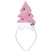 Обруч новорічний "Рожева ялинка" 26см №9139-019(12)