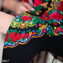 Велика вовняна чорна хустина Україна, фото 5